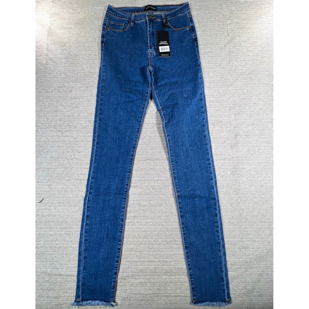 Alloy Apparel Womens 12x35 Skinny Jeans Blue Denim Slim Fit Stretch Medium Wash